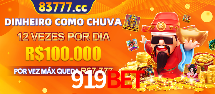 Banner do programa de recompensas Recomende para amigos do 919BET, detalhando os bônus por convidar amigos, com prêmios que chegam a R$288.888.